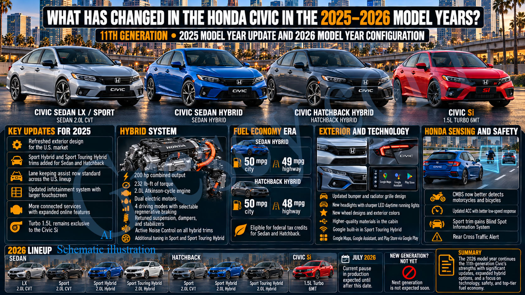 Eleventh-generation Honda Civic for the 2022 model year. Honda Civic одинадцятого покоління 2022 модельного року.