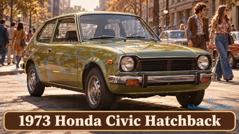 1973 Honda Civic Hatchback illustrating the beginning of the model history. Honda Civic Hatchback 1973 року на ілюстрації до початку історії моделі.